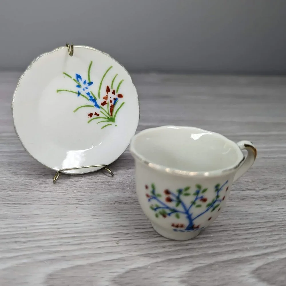 Vintage Miniature Japanese Tea Cup and Saucer